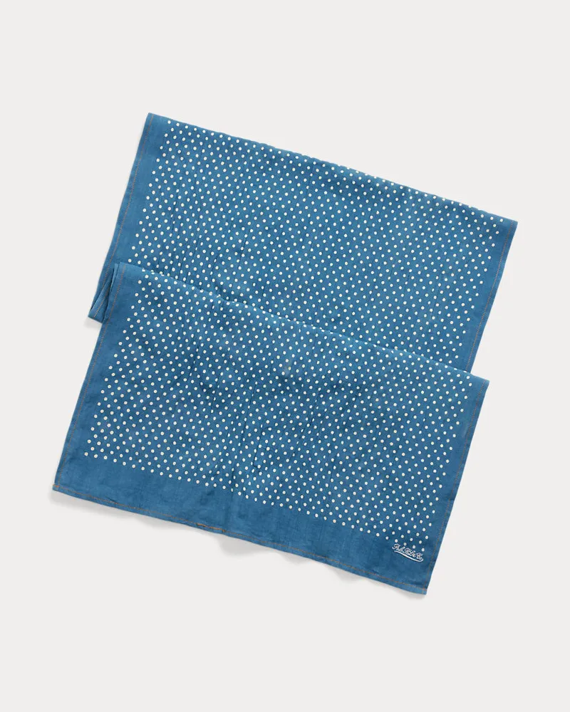 Ralph Lauren Baumwollschal mit Punktemuster Blue
