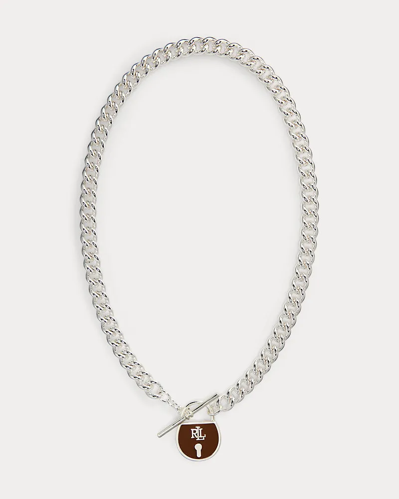Ralph Lauren Versilberte Halskette mit Anhänger Silver