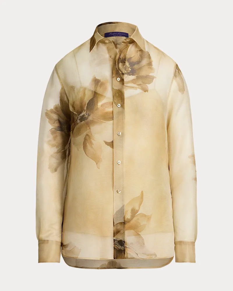 Ralph Lauren Relaxed-Fit Gaze-Hemd Adrien mit Blumen Tan