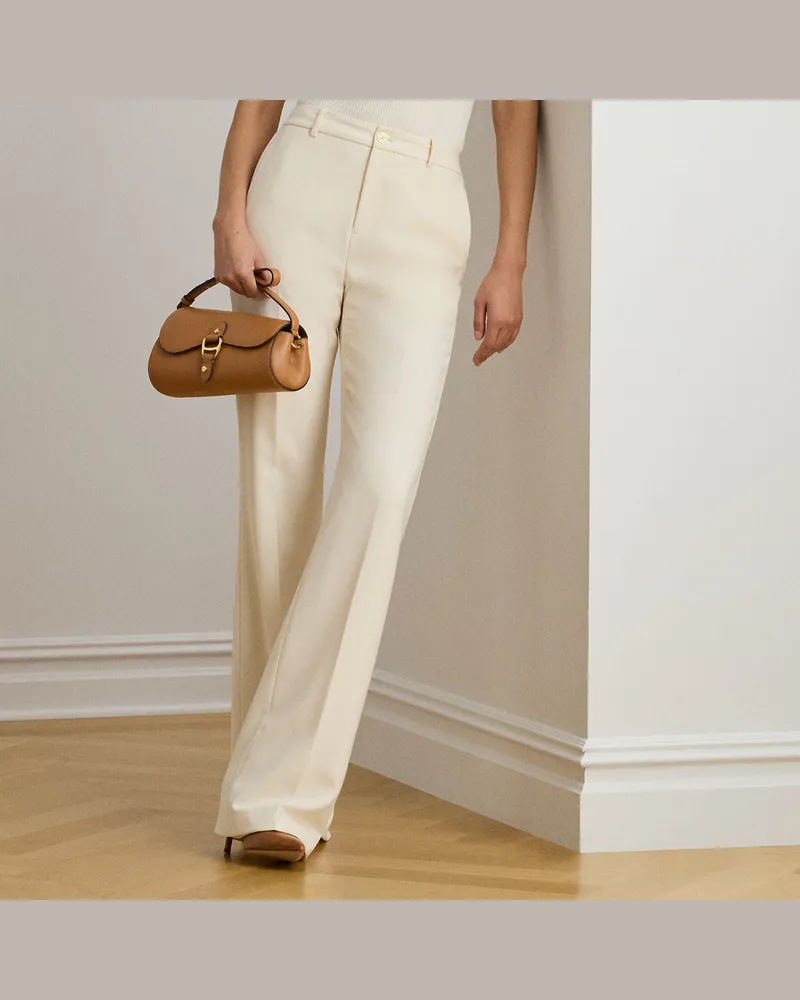 Ralph Lauren Stretch-Crêpe-Hose mit geradem Bein Cream