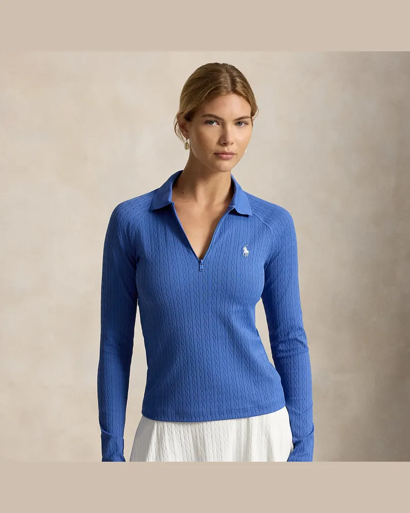 Ralph Lauren Langärmliges Poloshirt mit Zopfmuster Blue