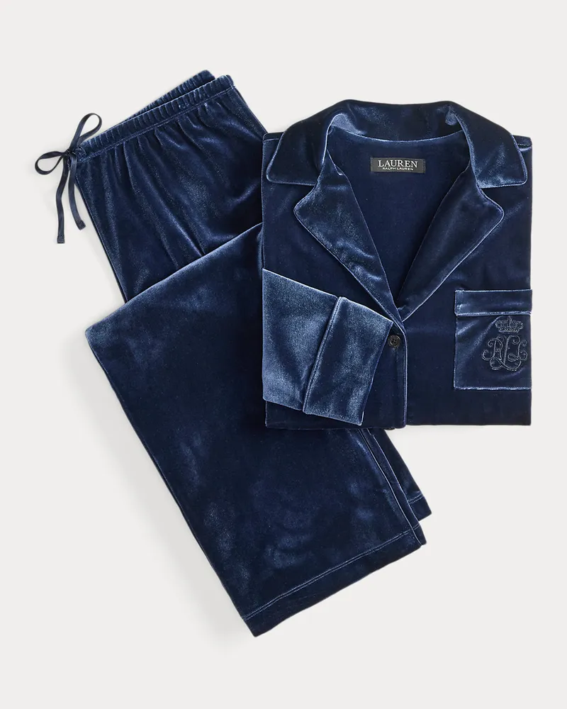 Ralph Lauren Pyjama aus Samt Blue