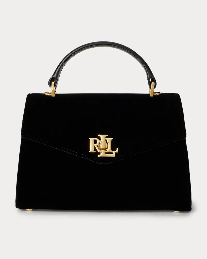 Ralph Lauren Kleine Umhängetasche Farrah aus Samt Black
