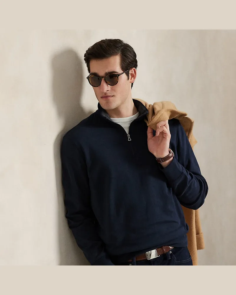 Ralph Lauren Luxuriöser Pullover aus Jersey Blue