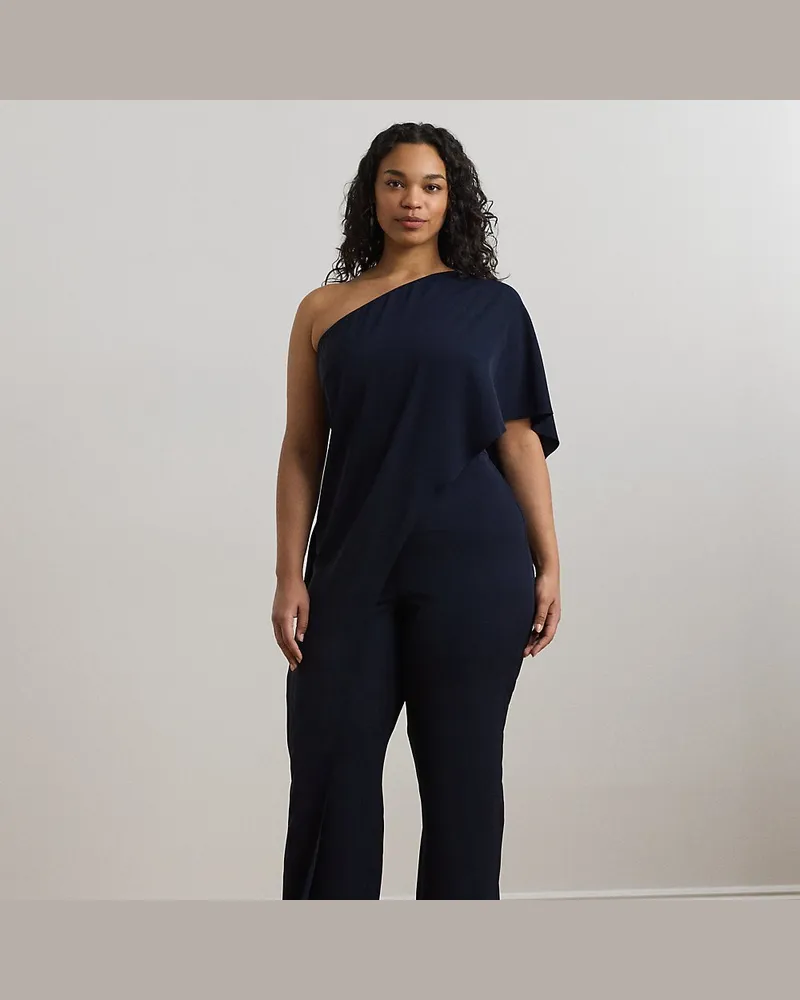 Ralph Lauren Plus Größen - Einschultriger Jumpsuit mit Cape Blue