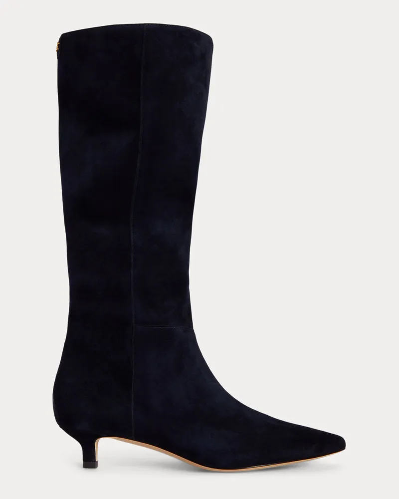 Ralph Lauren Hoher Schafswildleder-Stiefel Francesca Blue
