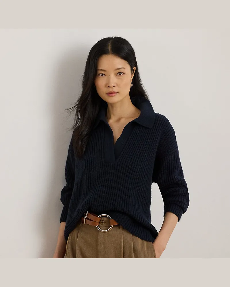 Ralph Lauren Polo-Pullover aus Wollmischung Blue