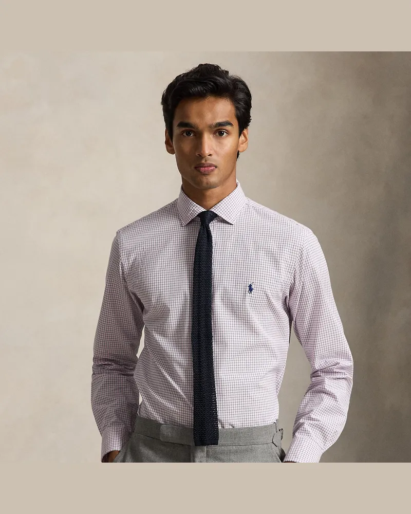 Ralph Lauren Custom-Fit Karohemd aus Popeline White