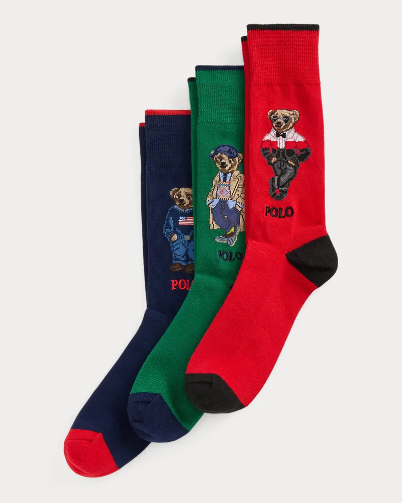 Ralph Lauren 3er-Pack Anzugsocken mit Polo Bear Grey