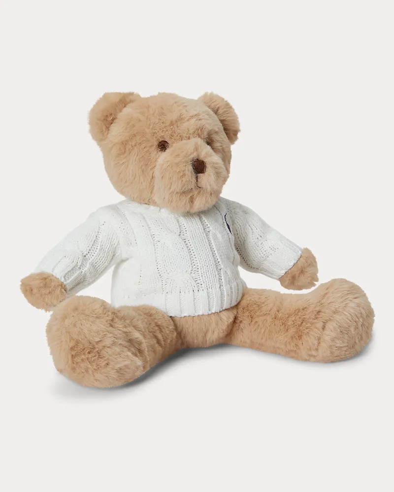 Ralph Lauren Kleiner Polo Bear mit Zopfmusterpullover Cream