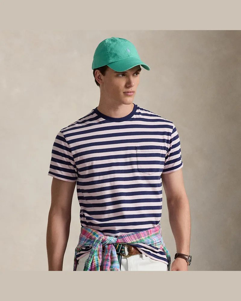 Ralph Lauren Classic-Fit Jersey-T-Shirt mit Streifen Pink