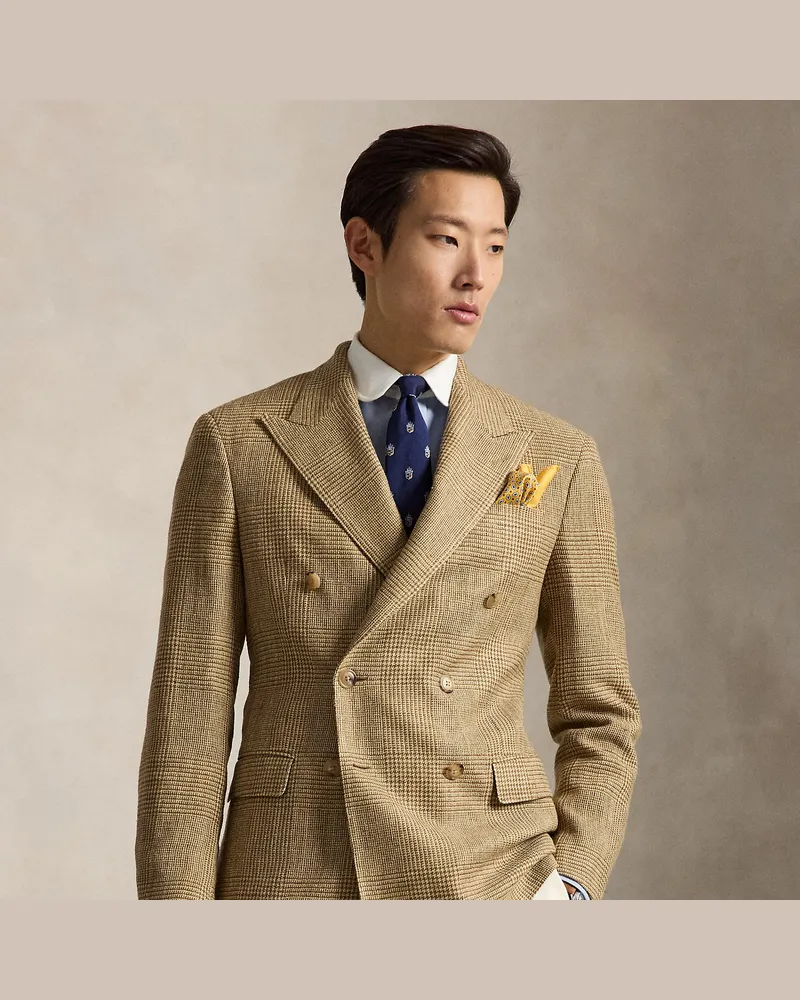 Ralph Lauren Tailored-Fit Polo-Sommerjacke aus Tweed Brown