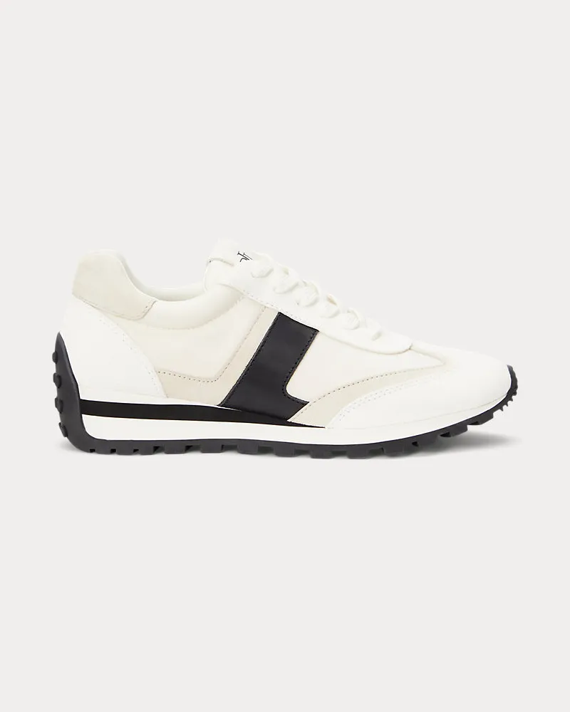 Ralph Lauren Sneaker Dani aus Wildleder und Leder White