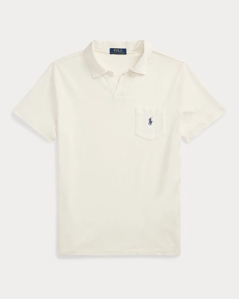 Ralph Lauren Standard-Fit Baumwoll-Leinen-Poloshirt White