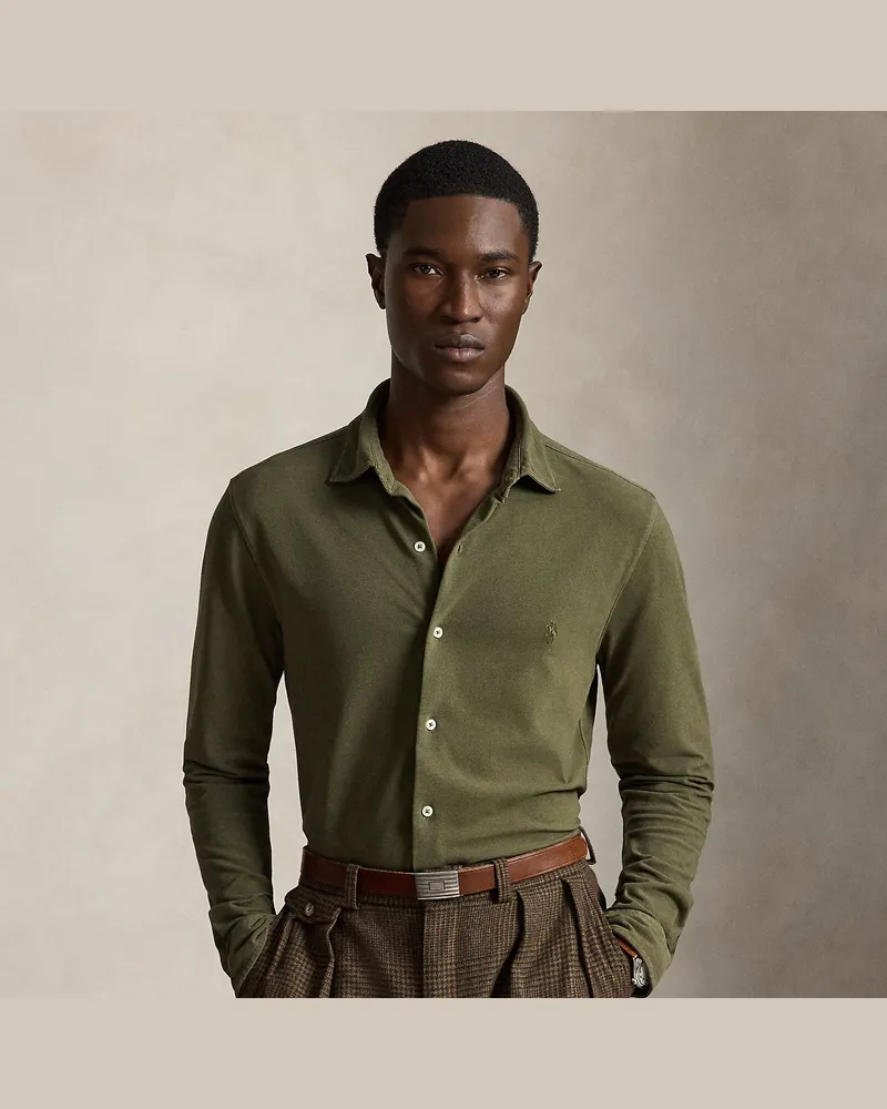 Ralph Lauren Featherweight-Piqué-Hemd Green