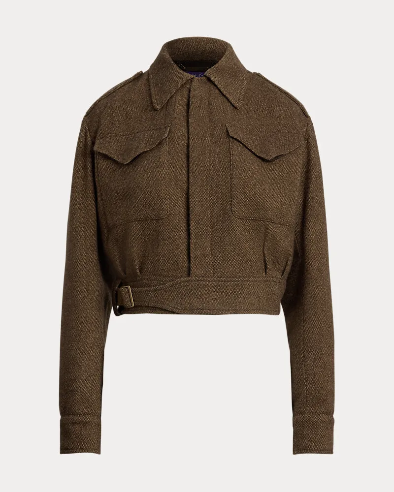 Ralph Lauren Pfauenaugen-Tweed-Bomberjacke Maddison Brown