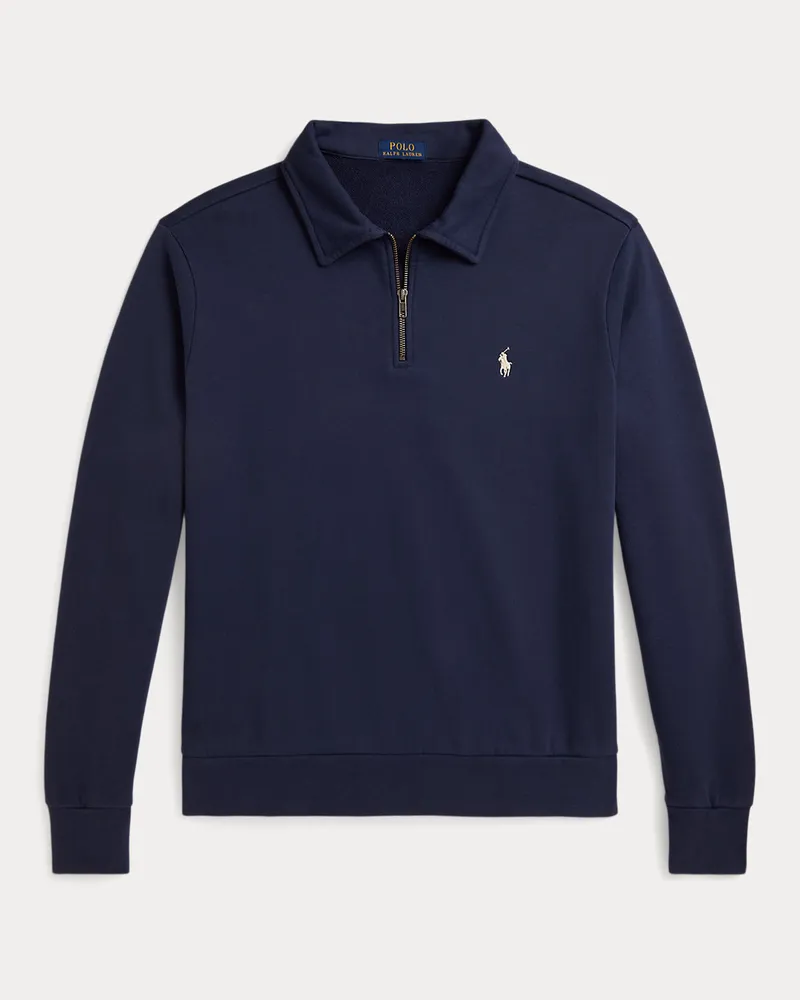 Ralph Lauren Loopback-Fleece-Sweatshirt mit Kragen Blue