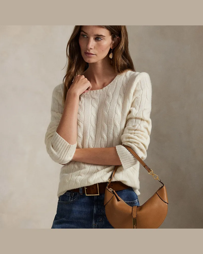 Ralph Lauren Mini-Schultertasche Polo ID aus Kalbsleder Brown