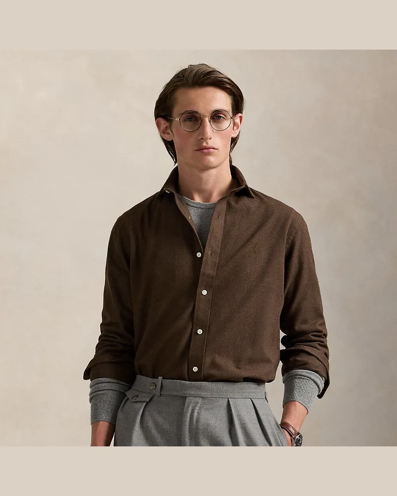 Ralph Lauren Custom-Fit Performance-Hemd aus Twill Brown