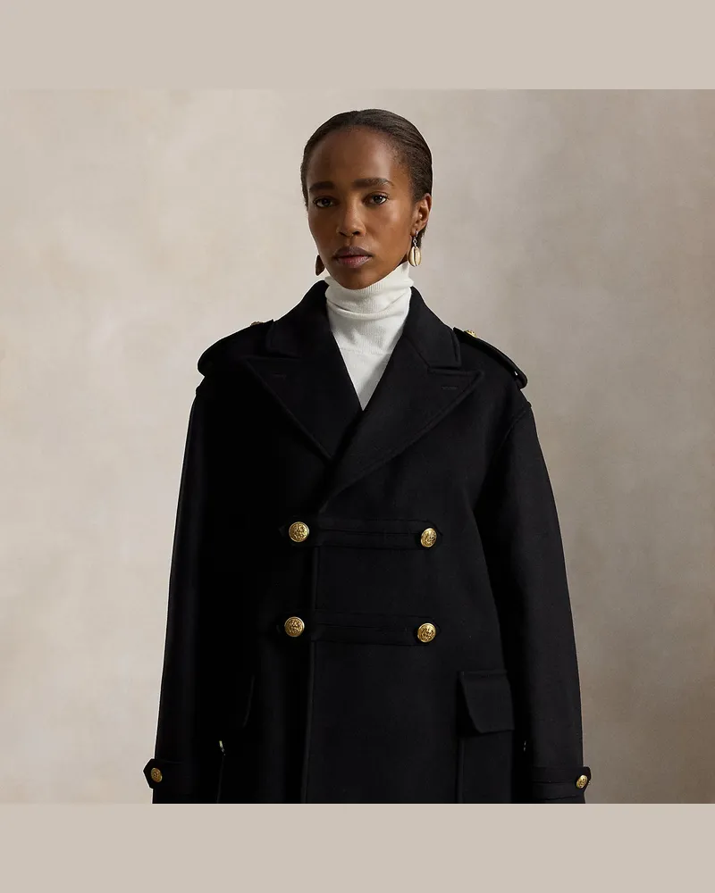 Ralph Lauren Cape-Mantel aus Wollmelton Black