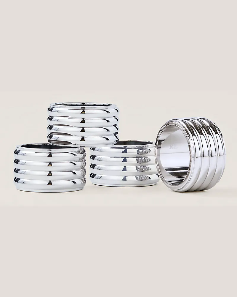 Ralph Lauren Home Serviettenring-Set Thorpe Silver