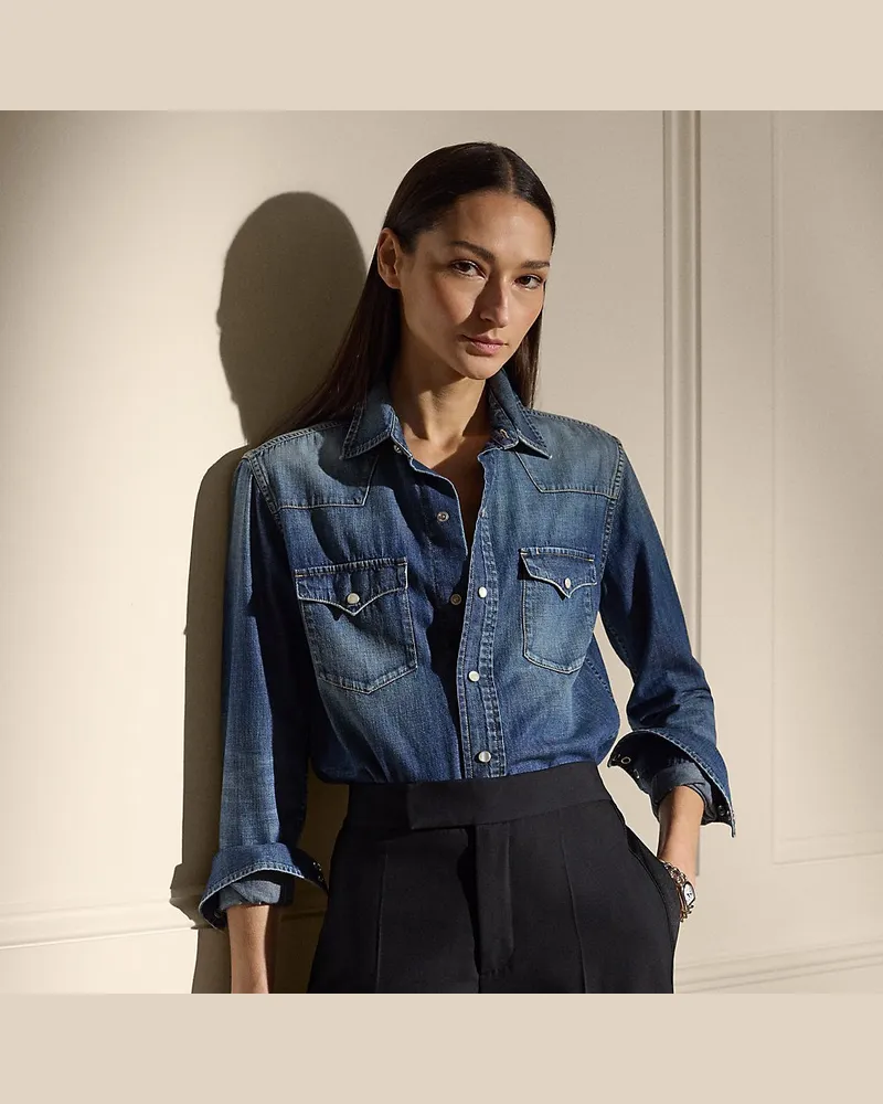 Ralph Lauren Westernhemd Payson aus Baumwolldenim Blue