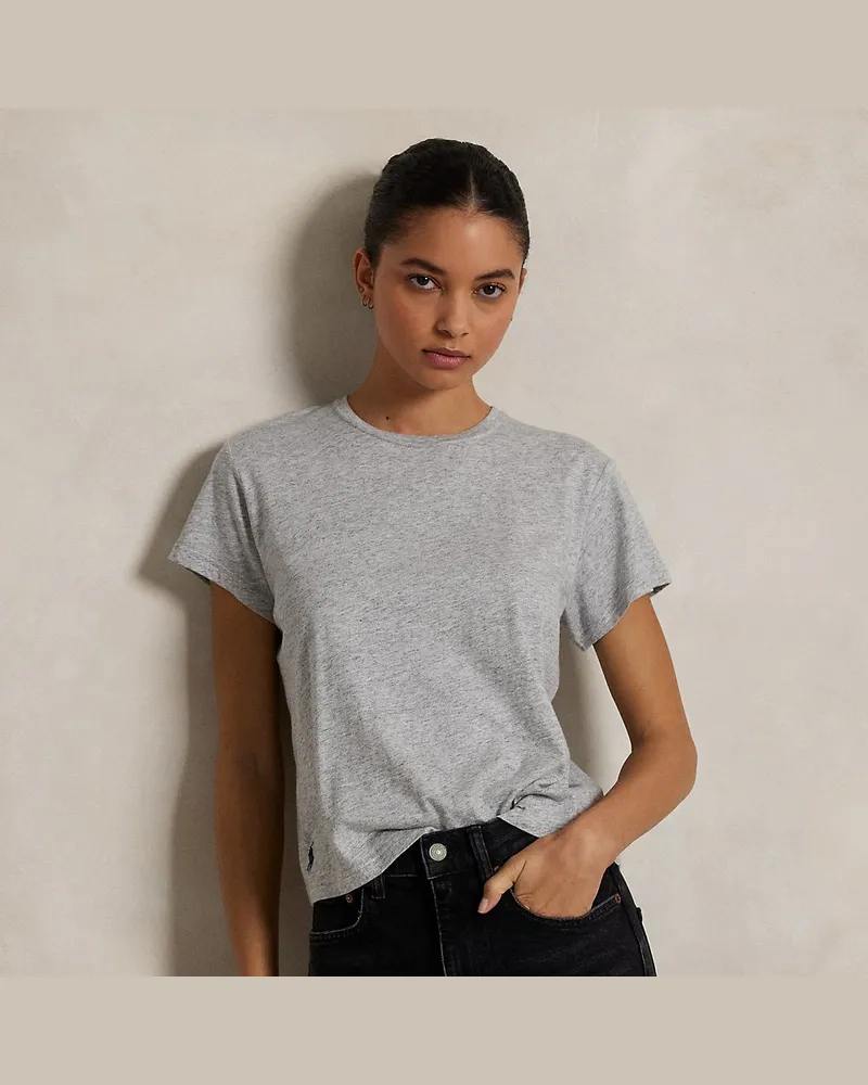 Ralph Lauren Classic-Shrunken-Fit T-Shirt aus Jersey Grey