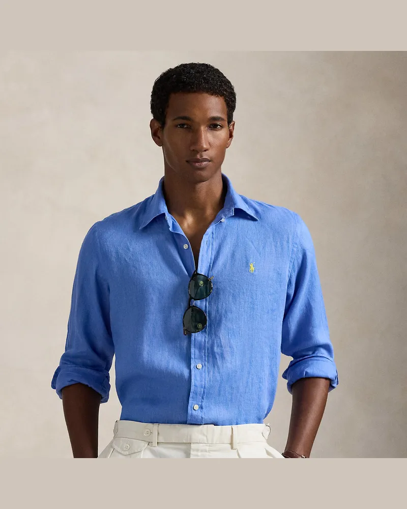 Ralph Lauren Custom-Fit Leinenhemd Blue