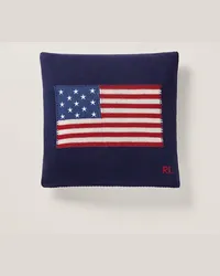 Ralph Lauren Home Baumwoll-Wurfkissen mit RL-Flagge Blue