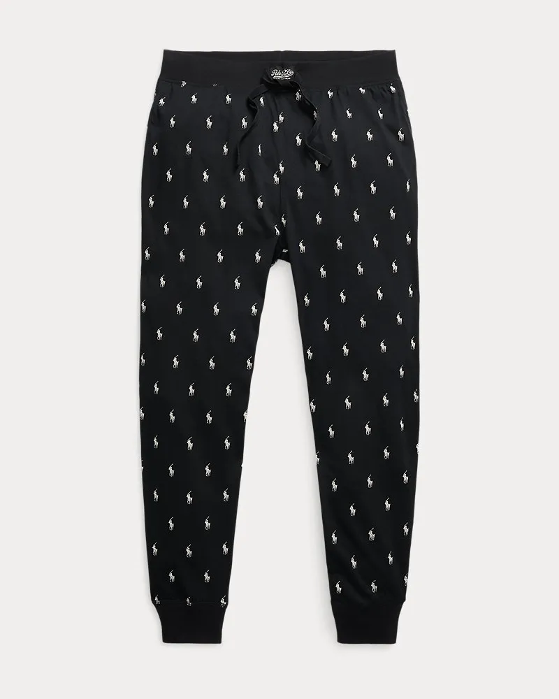 Ralph Lauren Pyjamahose aus Baumwolljersey mit Pony Black