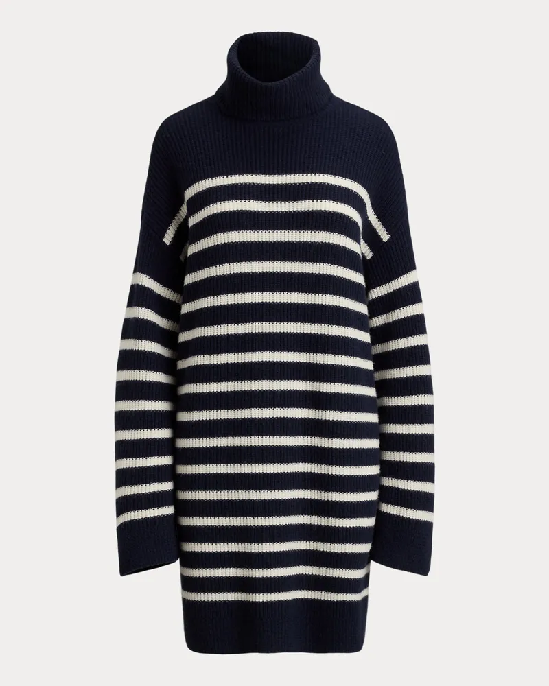 Ralph Lauren Rollkragenkleid aus Woll-Kaschmir-Mix Blue