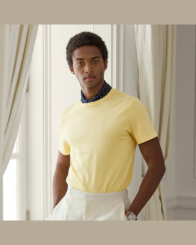Ralph Lauren Rundhals-T-Shirt aus Florgarn Yellow