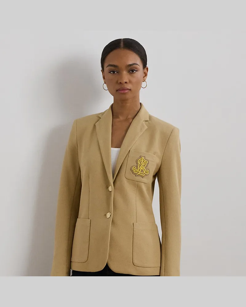 Ralph Lauren Kurzgrößen - Jacquardblazer mit Bouillonstickerei Tan
