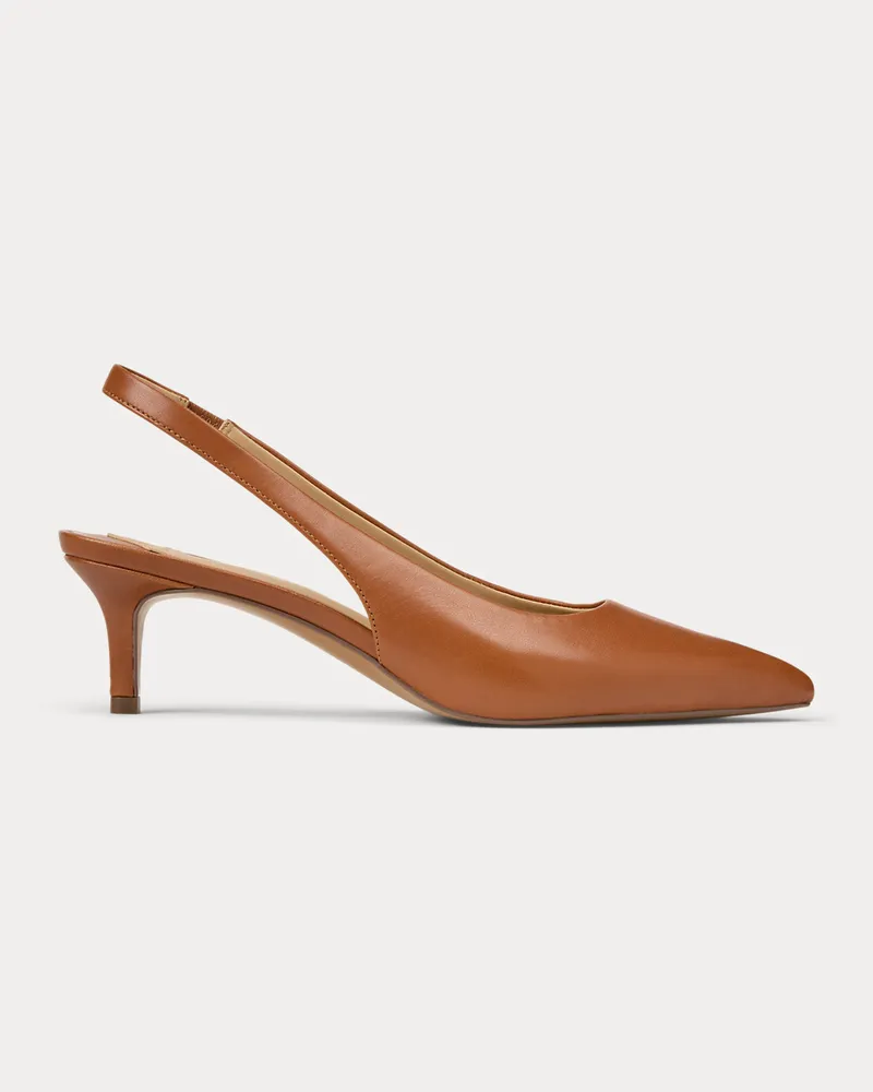 Ralph Lauren Lederpumps Lolah II mit Fersenriemchen Brown