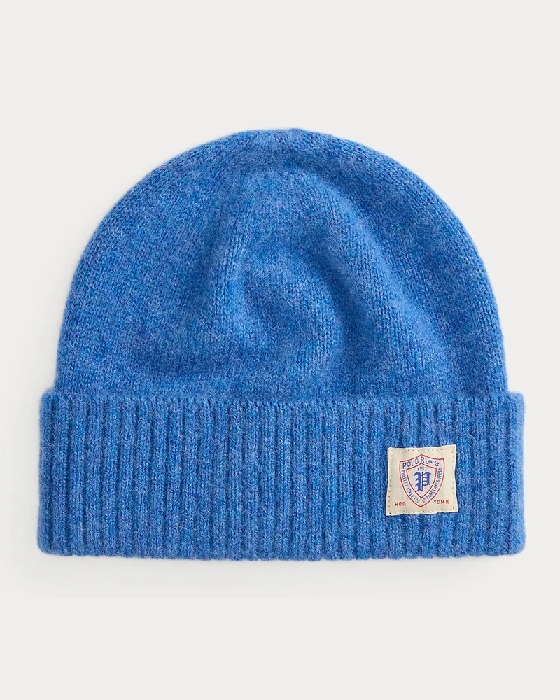 Ralph Lauren Flauschig angeraute Wollmütze Blue