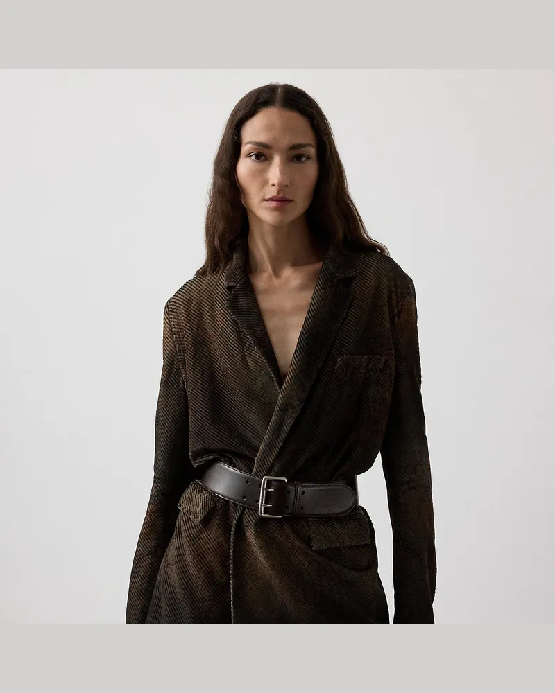 Ralph Lauren Paisley-Jacke Lilianna aus Samt-Devoré Brown