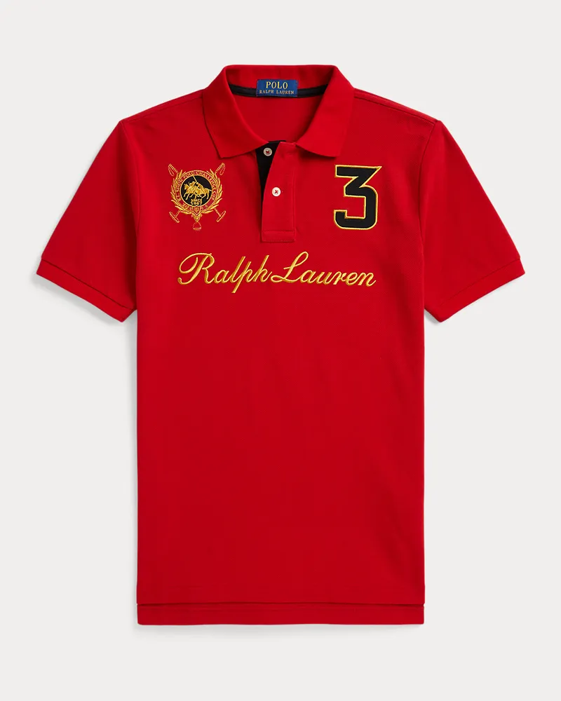 Ralph Lauren Baumwollpiqué-Poloshirt mit Doppel-Pony Red