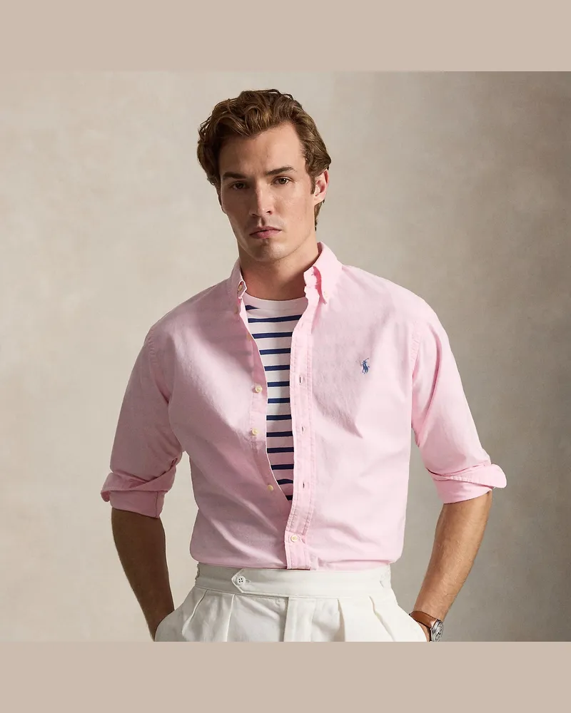 Ralph Lauren Gefärbtes Custom-Fit Oxfordhemd Pink