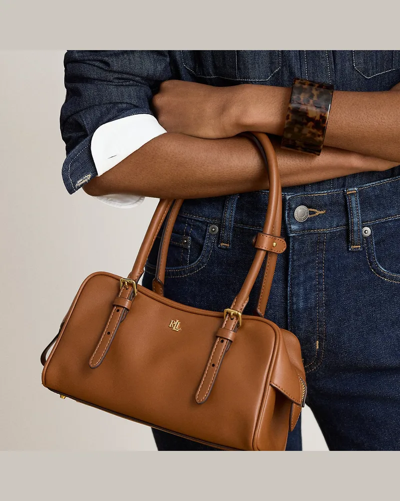 Ralph Lauren Kleine Umhängetasche Marcy aus Leder Brown