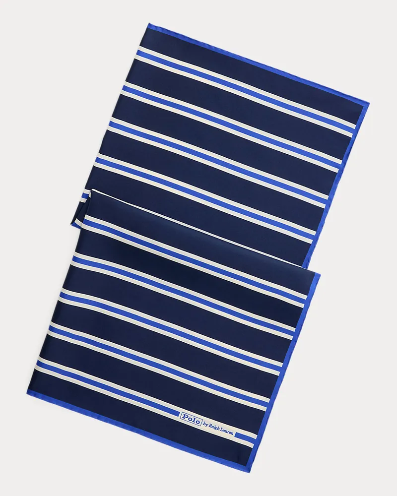 Ralph Lauren Gestreiftes Seidentuch Blue
