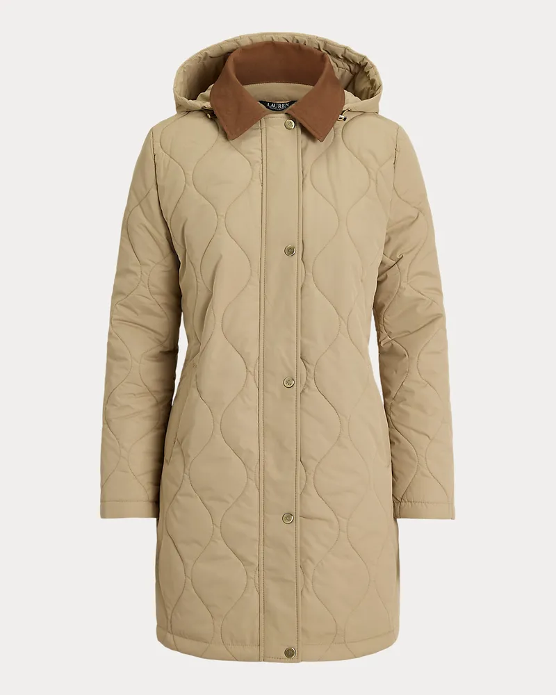Ralph Lauren Kapuzenjacke mit Zwiebelsteppung Tan