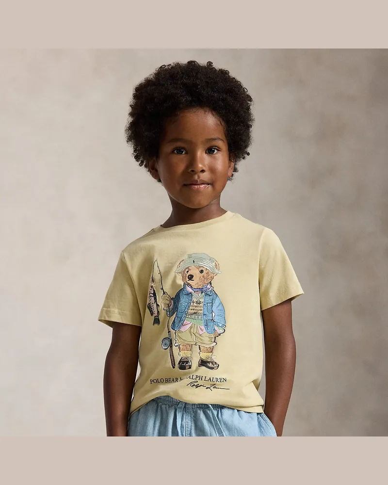 Ralph Lauren Baumwolljersey-T-Shirt mit Polo Bear Cream
