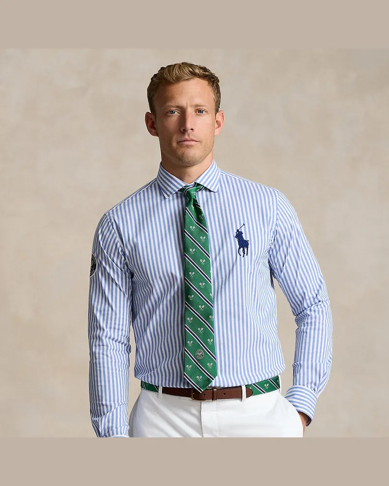 Ralph Lauren Gestreiftes Stretchtwill-Hemd Wimbledon Blue