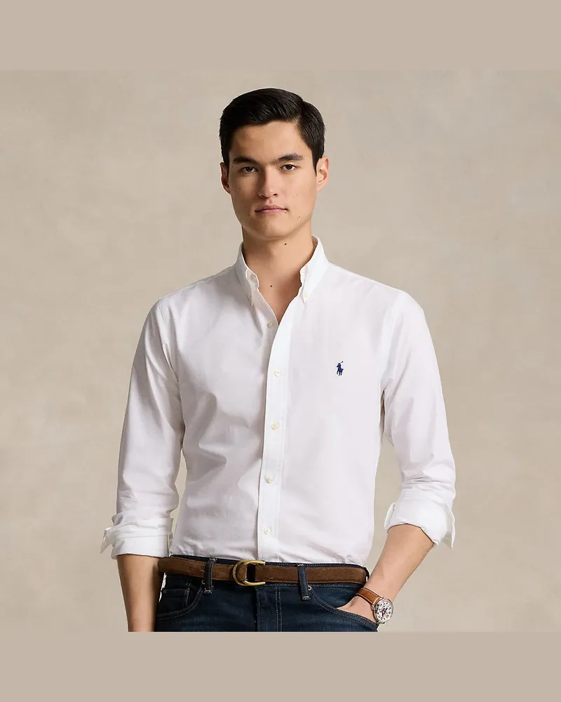 Ralph Lauren Custom-Fit Hemd aus Stretchpopeline White