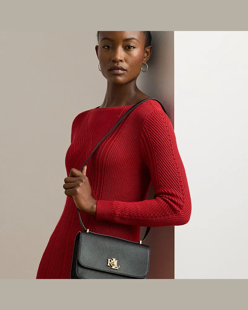 Ralph Lauren Mittelgroße Ledertasche Sophee Black