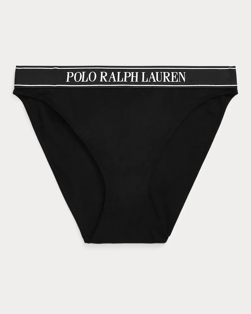 Ralph Lauren Tanga mit hoher Leibhöhe und Logo Black
