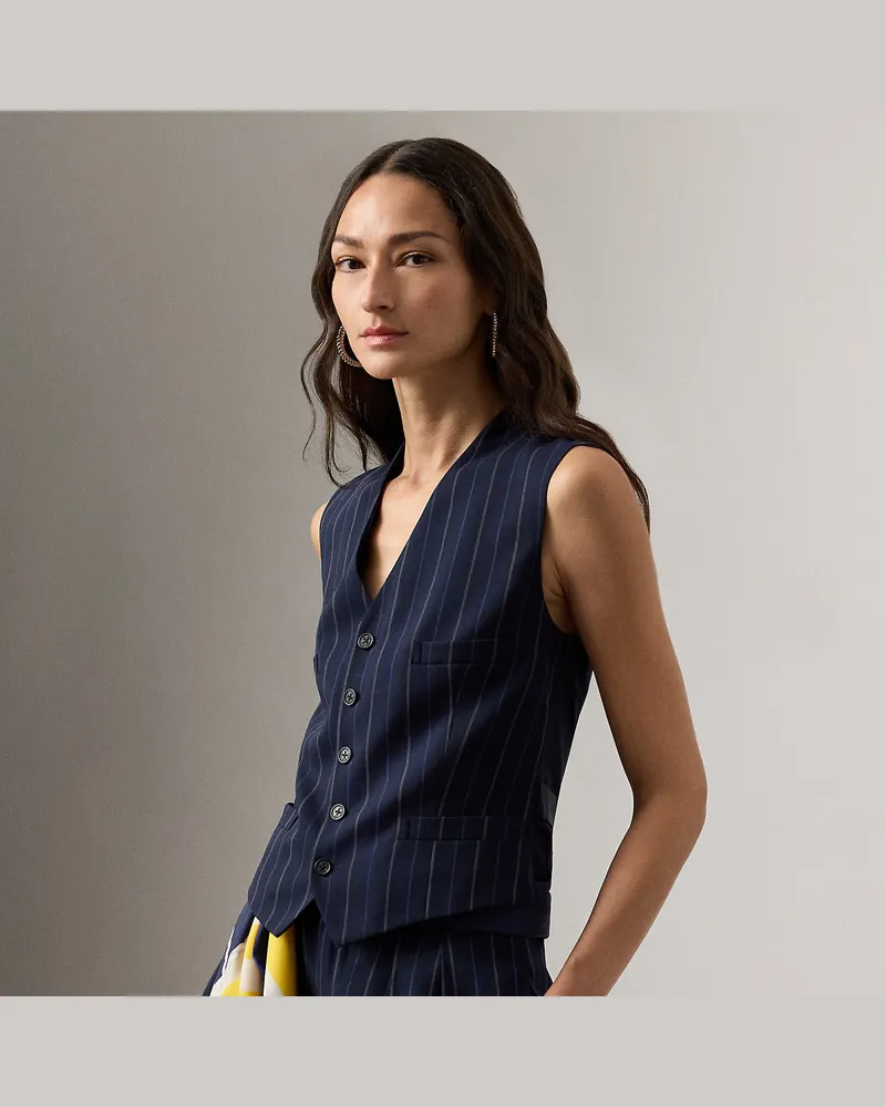 Ralph Lauren Gestreifte Wollweste Jaiden Blue