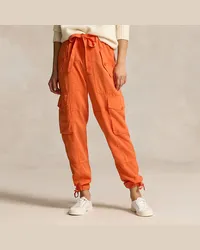 Ralph Lauren Twill-Cargohose aus Leinenmischung Orange