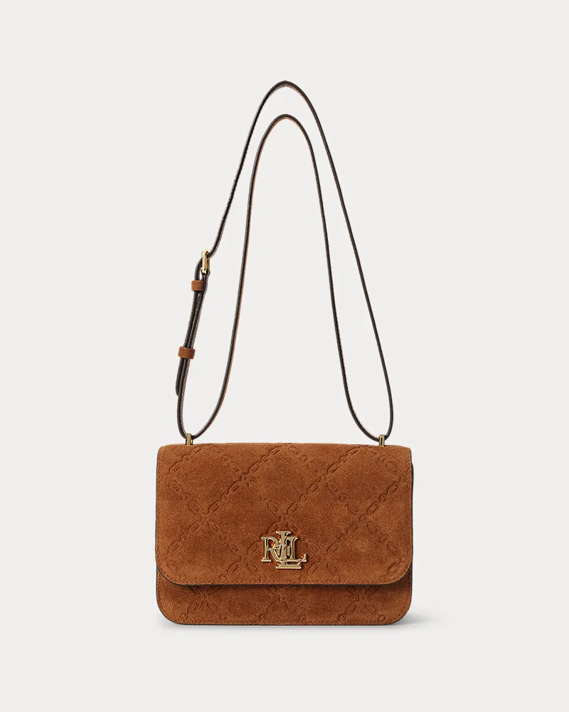 Ralph Lauren Mittelgroße Tasche Sophee aus Wildleder Brown