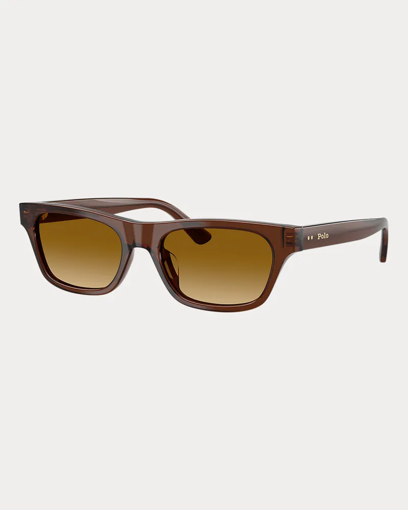 Ralph Lauren Rechteckige Polo-Sonnenbrille Brown